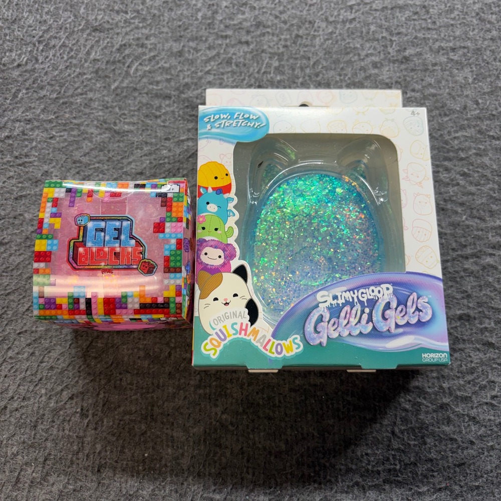Squishmallows SlimyGloop Gelli Gels & Gel Blocks Sensory Toy Set New